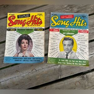 Vintage!Revues années 50 Songs Hits Magazine Vic Damone et Elizabeth Taylor! (B)